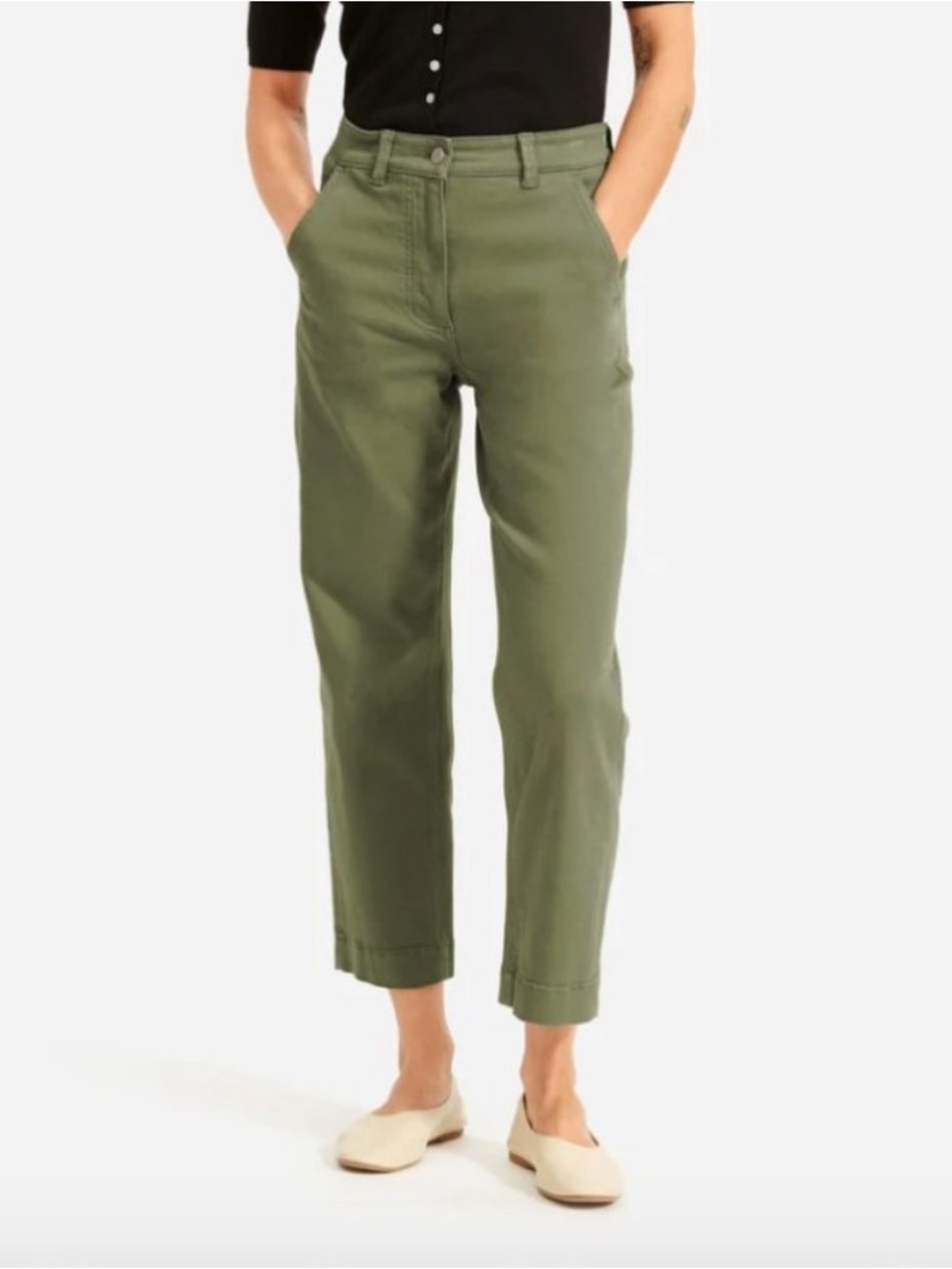 Everlane High Rise Straight Leg Crop Pants 00